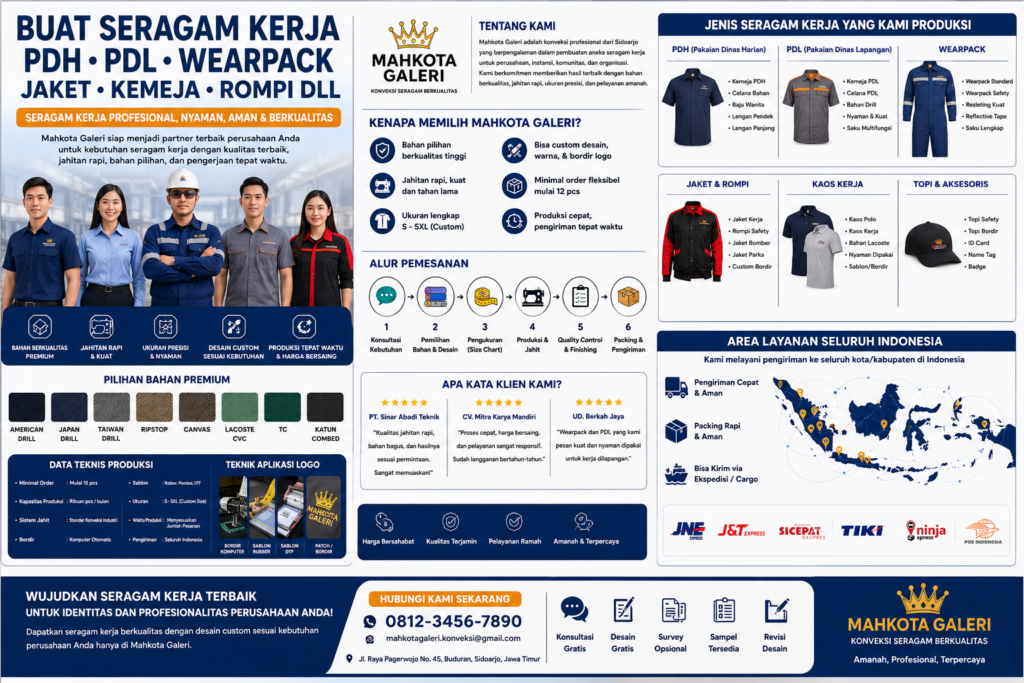 Buat Seragam Kerja Pasuruan Seperti PDH PDL Wearpack No 1