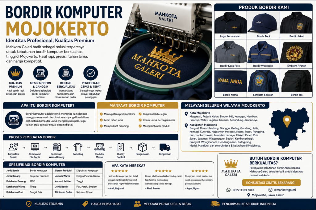 Bordir Komputer Mojokerto Dari Konveksi No 1 Mahkota Galeri