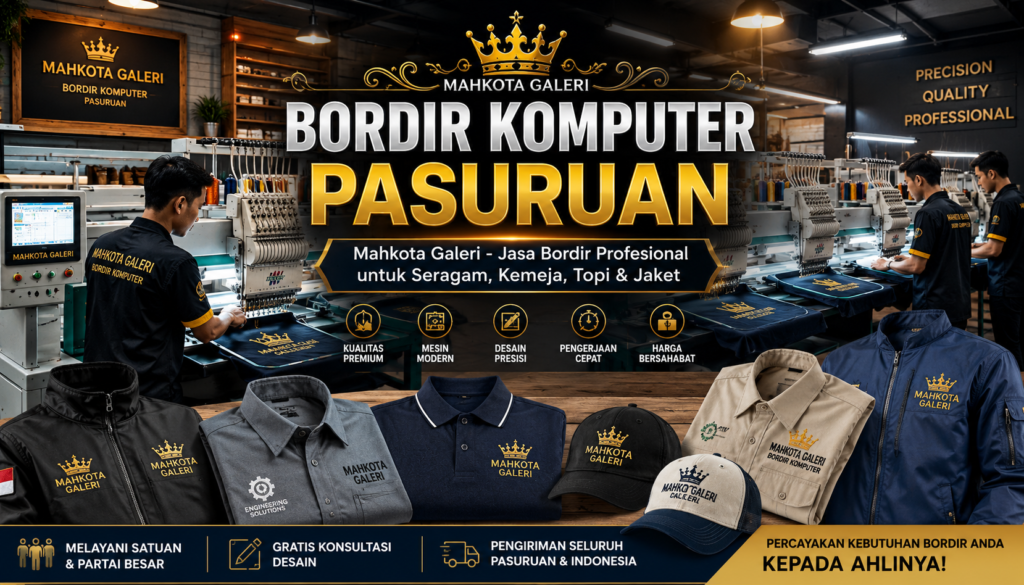 Bordir Komputer Pasuruan Dari Konveksi No 1 Mahkota Galeri