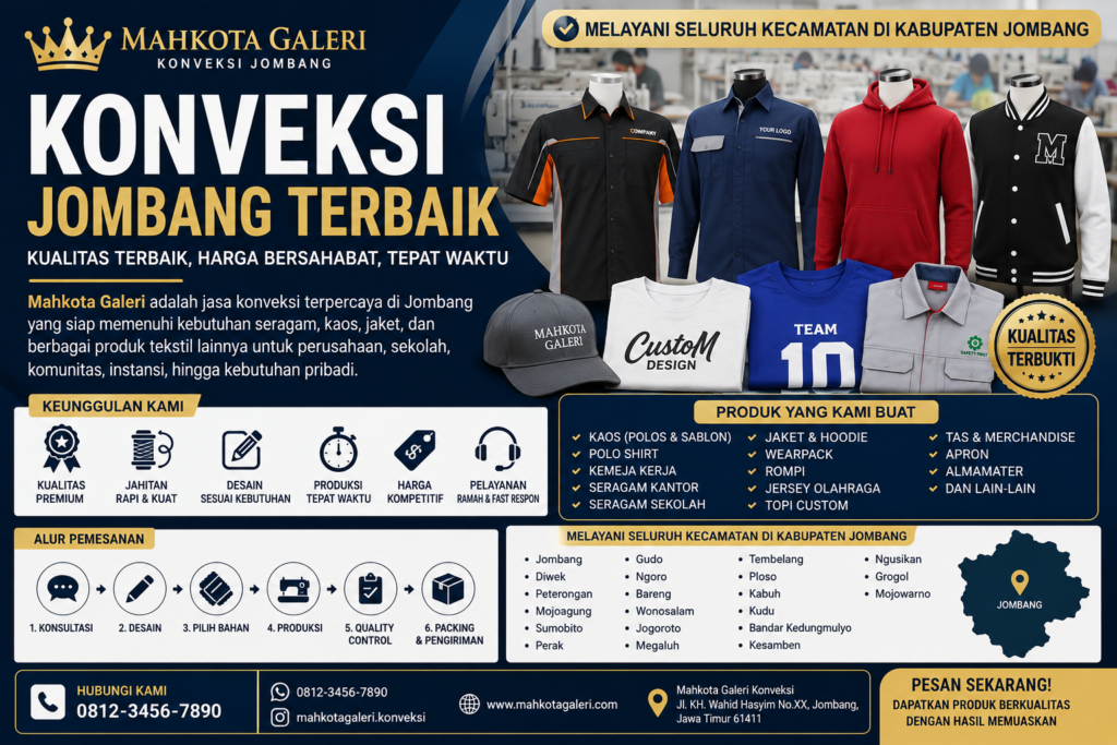 Konveksi Jombang Terbaik Untuk Seragam, Kaos Dan Jaket